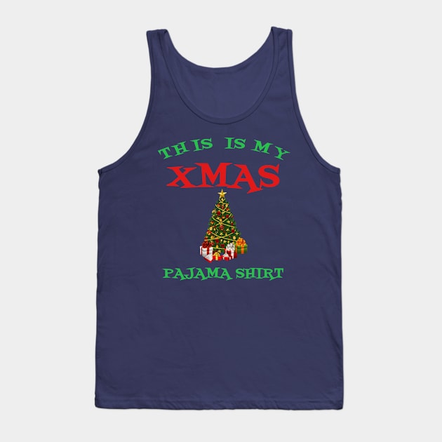 This Is My Xmas Pajama Shirt Cute Christmas Tree Cool Gift Tank Top by klimentina